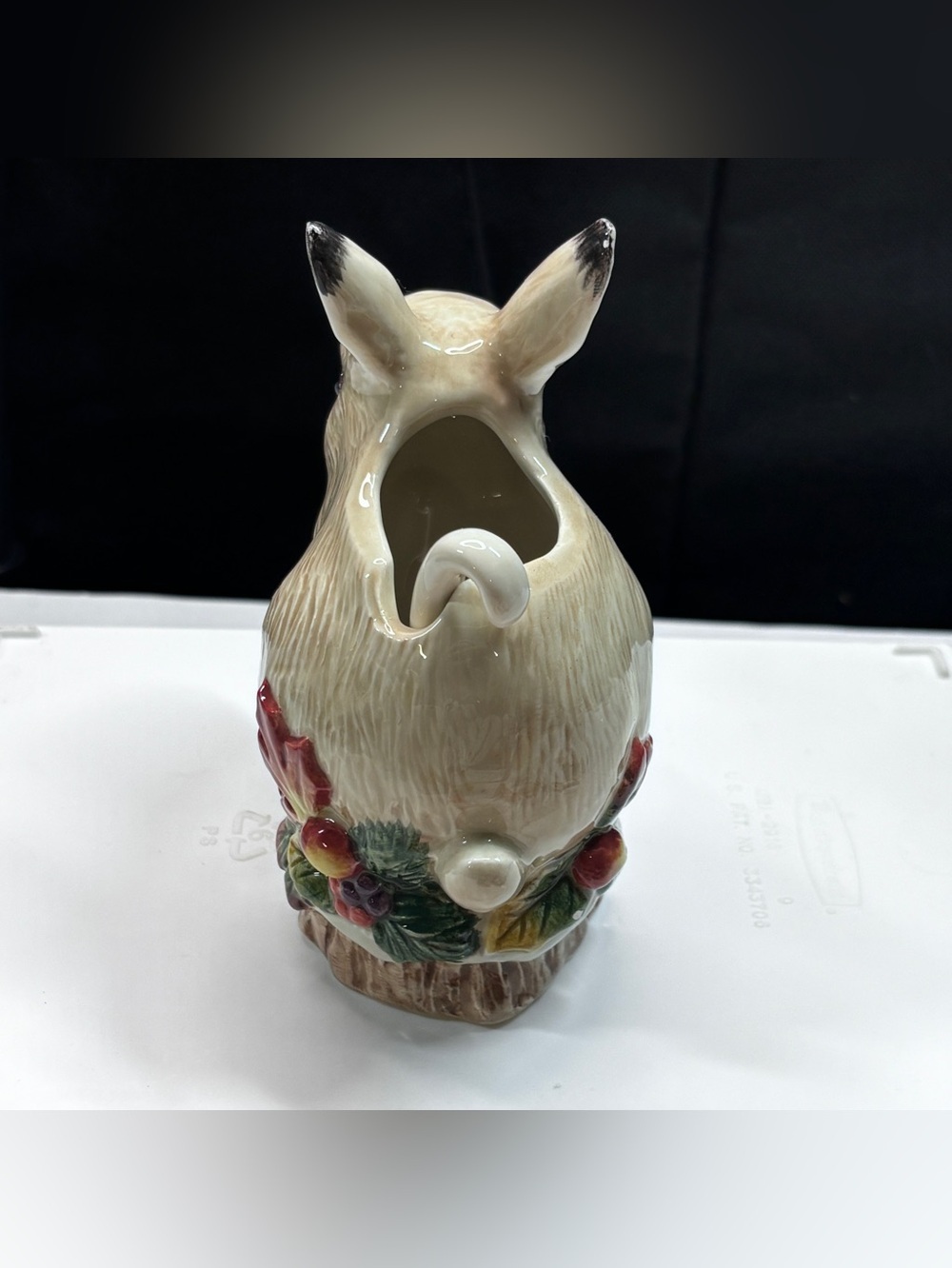 Fitz and Floyd Snowy Woods bunny rabbit sugar bowl - Picture 6 of 13